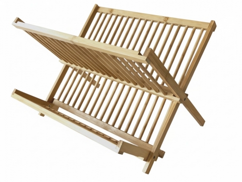 Bamboo dish rack foldable